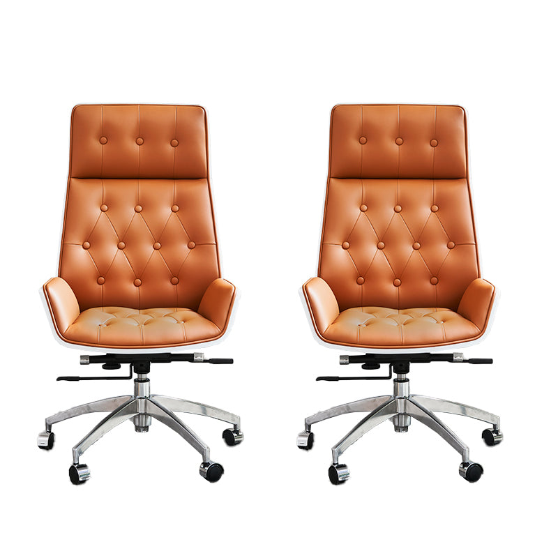 Sedia da ufficio moderna senza braccio meccanismo di inclinazione in pelle senza sedia angosciante con ruote