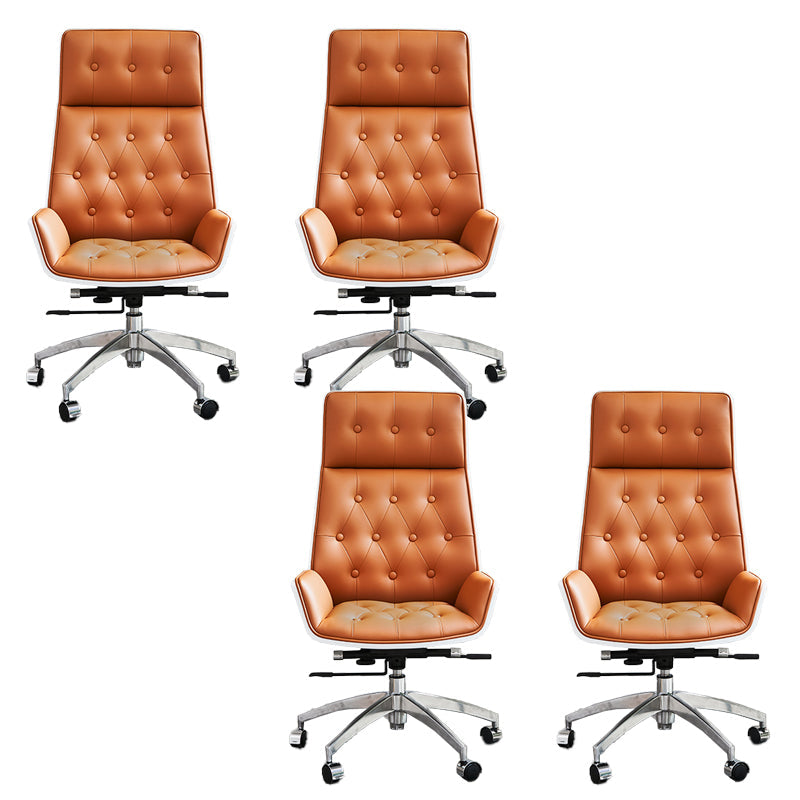 Sedia da ufficio moderna senza braccio meccanismo di inclinazione in pelle senza sedia angosciante con ruote