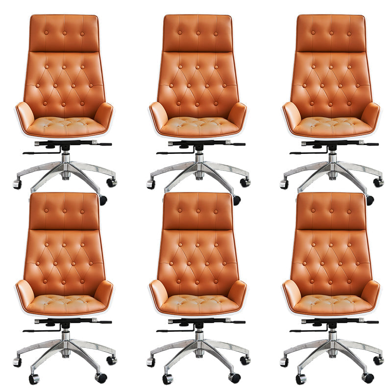 Sedia da ufficio moderna senza braccio meccanismo di inclinazione in pelle senza sedia angosciante con ruote