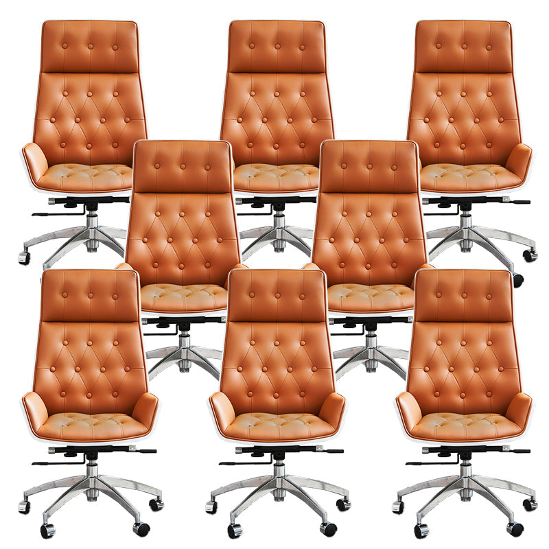 Sedia da ufficio moderna senza braccio meccanismo di inclinazione in pelle senza sedia angosciante con ruote