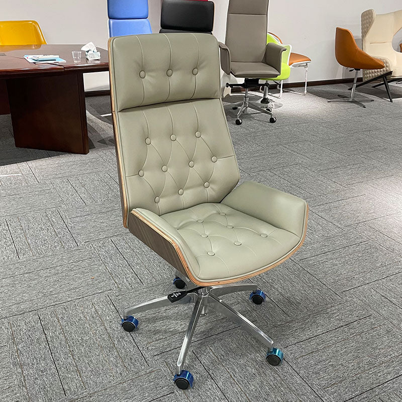 Sedia da ufficio moderna senza braccio meccanismo di inclinazione in pelle senza sedia angosciante con ruote
