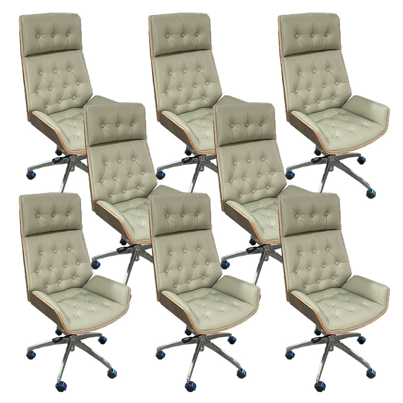 Sedia da ufficio moderna senza braccio meccanismo di inclinazione in pelle senza sedia angosciante con ruote