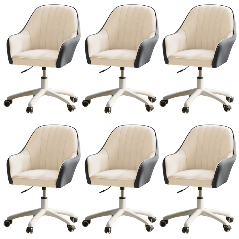 Chaise de bureau moderne chaise de hauteur de siège réglable en cuir sans bras avec roues