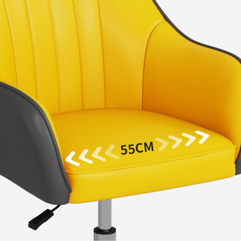 Chaise de bureau moderne chaise de hauteur de siège réglable en cuir sans bras avec roues