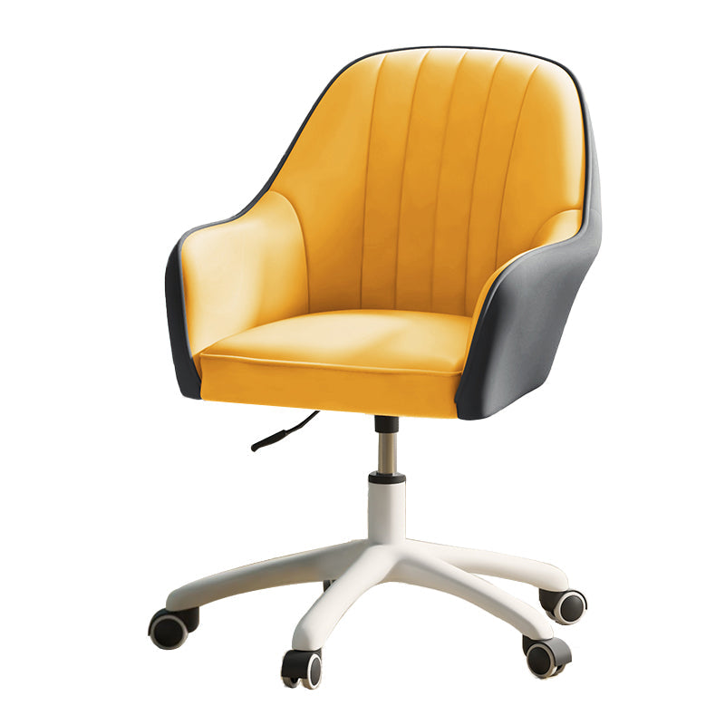 Chaise de bureau moderne chaise de hauteur de siège réglable en cuir sans bras avec roues