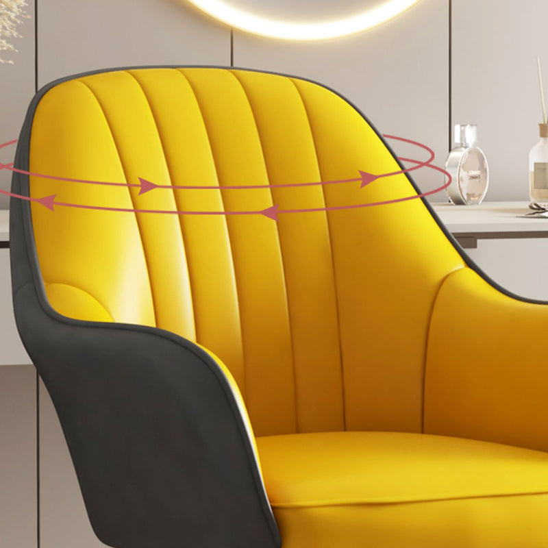 Chaise de bureau moderne chaise de hauteur de siège réglable en cuir sans bras avec roues