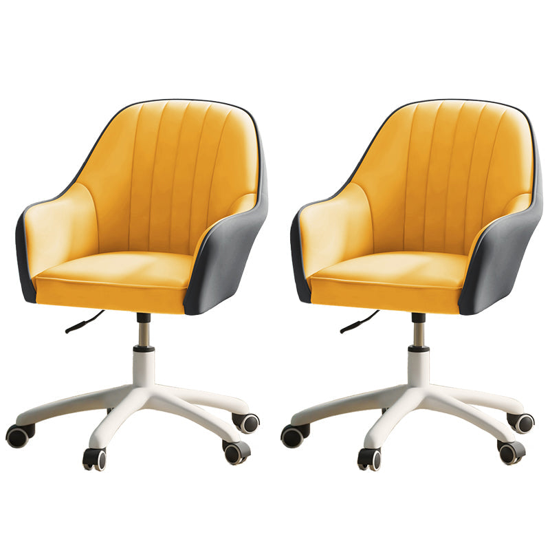 Chaise de bureau moderne chaise de hauteur de siège réglable en cuir sans bras avec roues