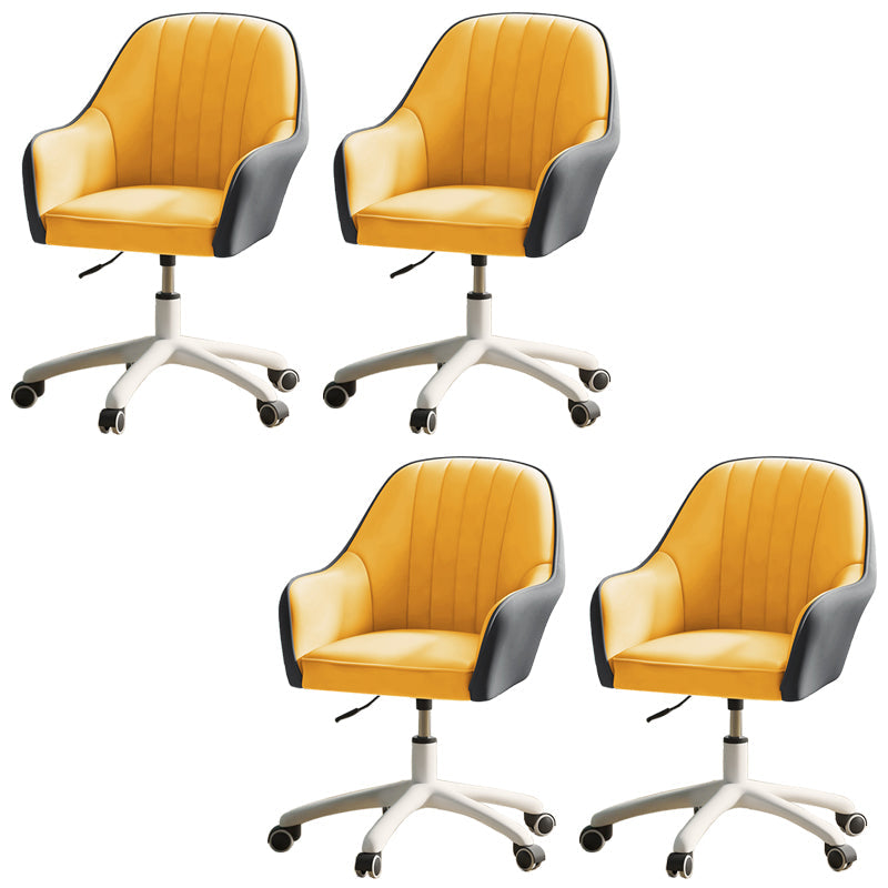 Chaise de bureau moderne chaise de hauteur de siège réglable en cuir sans bras avec roues