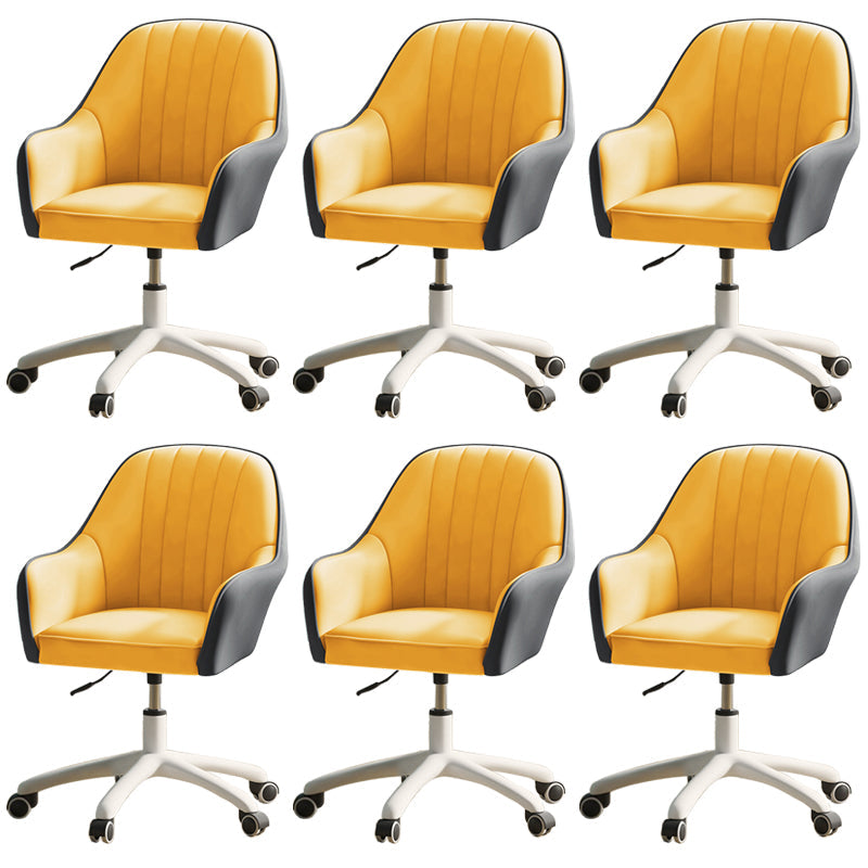 Chaise de bureau moderne chaise de hauteur de siège réglable en cuir sans bras avec roues