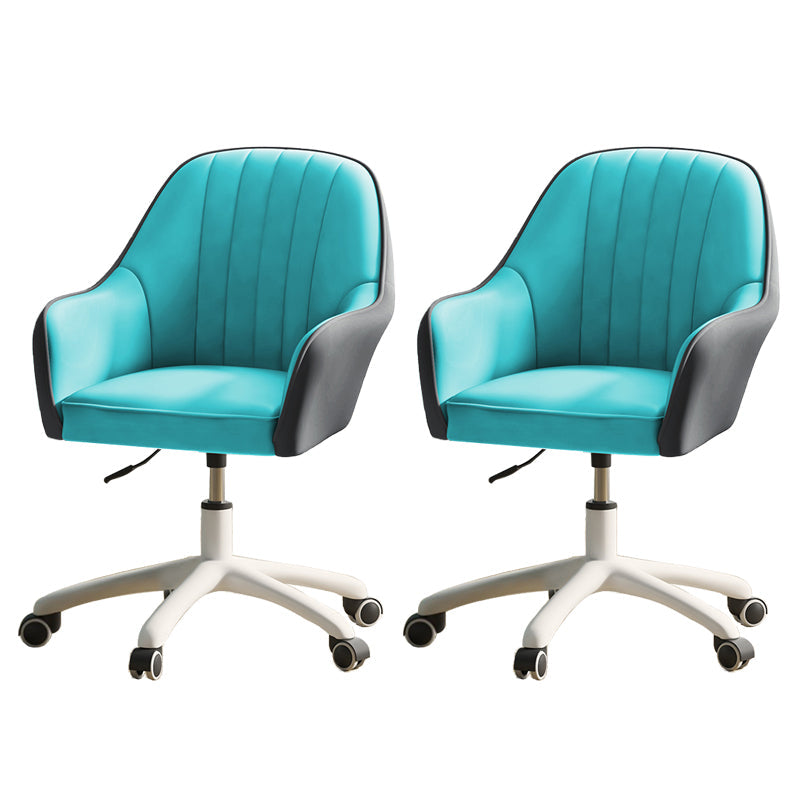 Chaise de bureau moderne chaise de hauteur de siège réglable en cuir sans bras avec roues