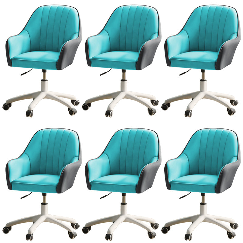 Chaise de bureau moderne chaise de hauteur de siège réglable en cuir sans bras avec roues