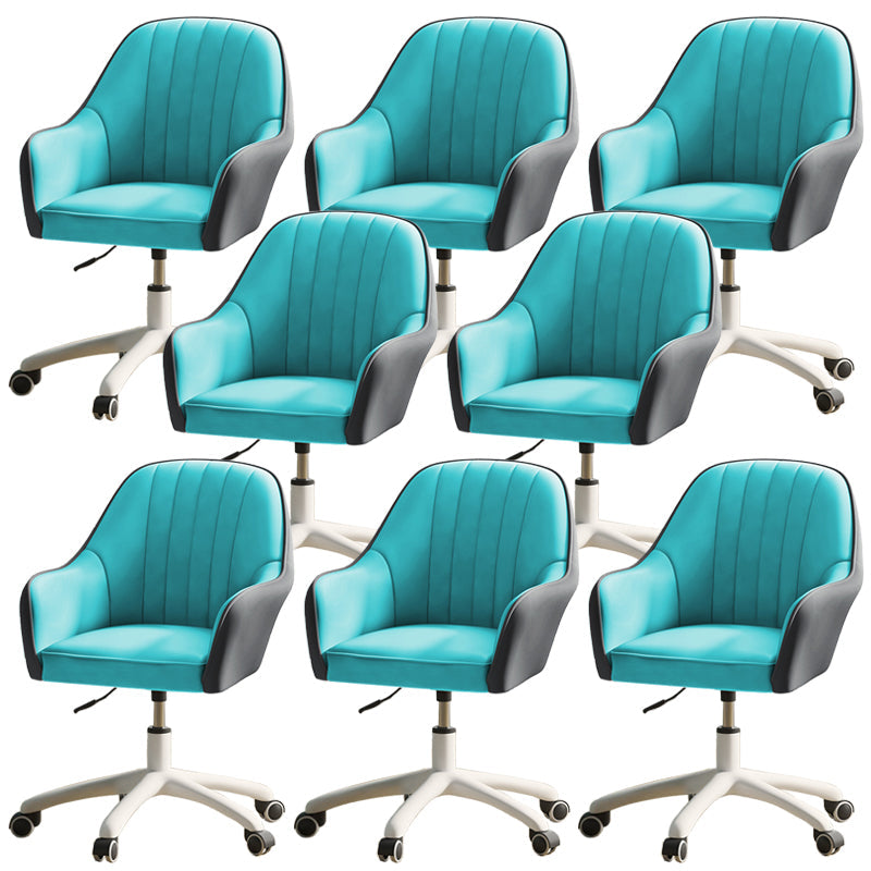 Chaise de bureau moderne chaise de hauteur de siège réglable en cuir sans bras avec roues