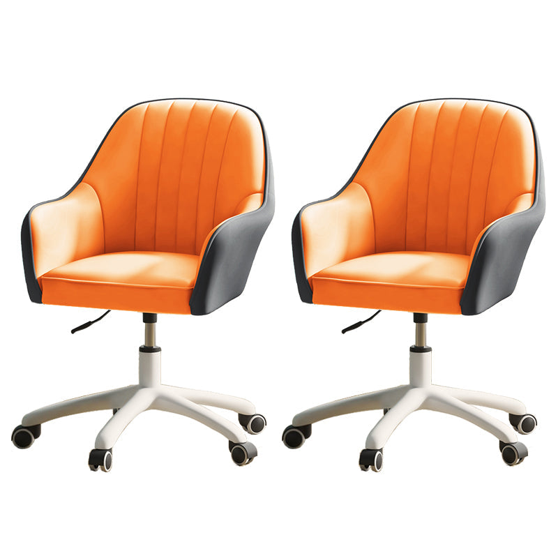 Chaise de bureau moderne chaise de hauteur de siège réglable en cuir sans bras avec roues