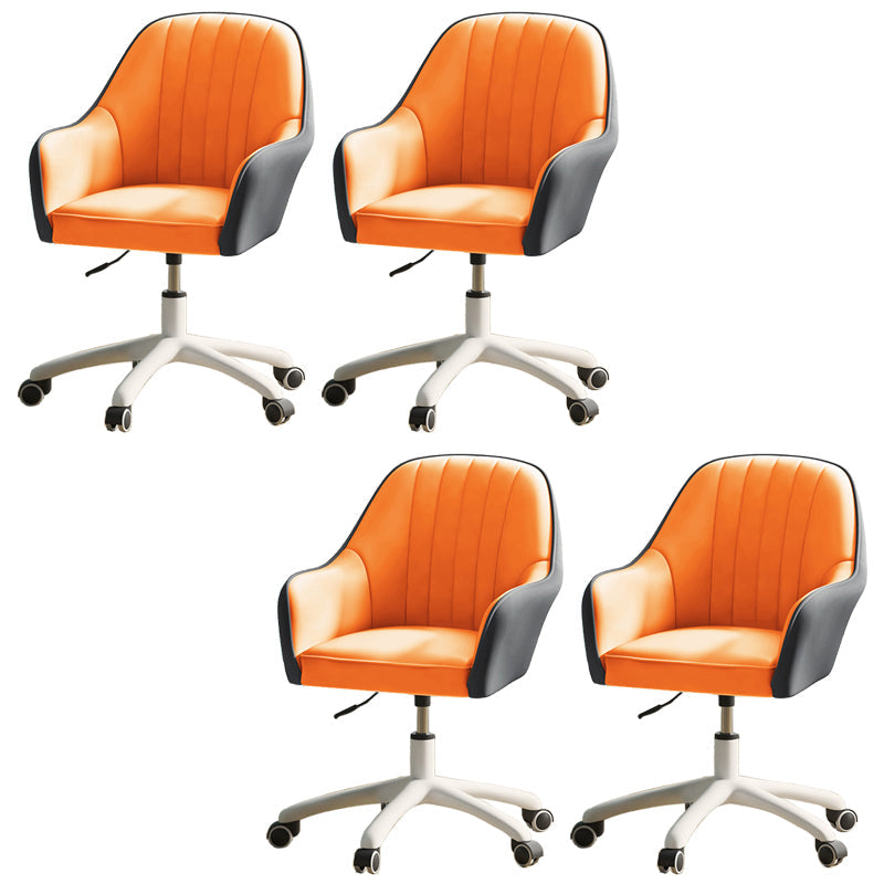 Chaise de bureau moderne chaise de hauteur de siège réglable en cuir sans bras avec roues