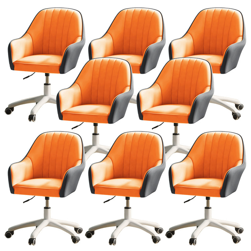 Chaise de bureau moderne chaise de hauteur de siège réglable en cuir sans bras avec roues