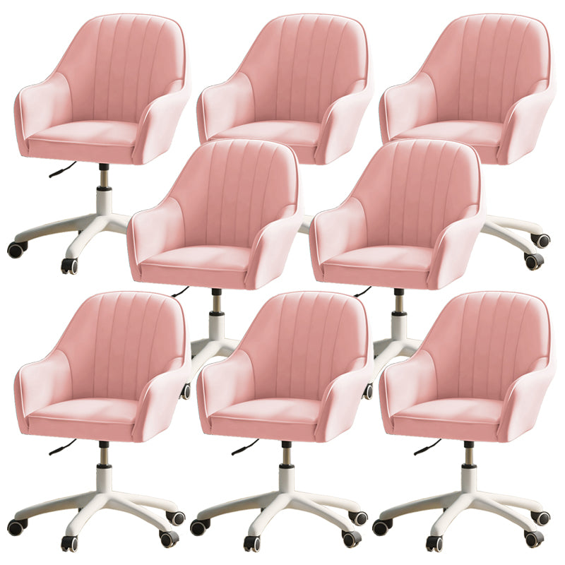 Chaise de bureau moderne chaise de hauteur de siège réglable en cuir sans bras avec roues