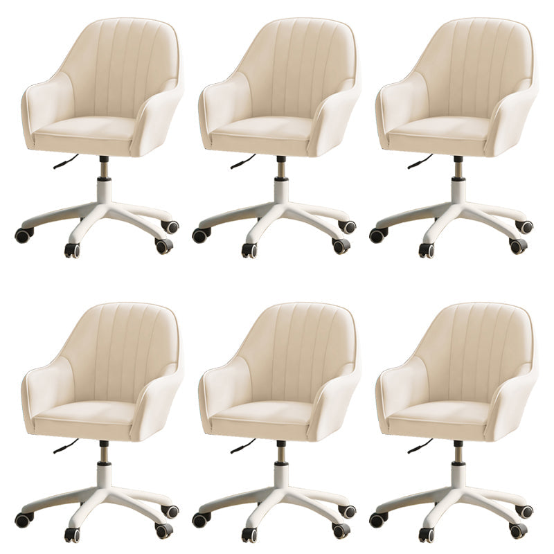 Chaise de bureau moderne chaise de hauteur de siège réglable en cuir sans bras avec roues