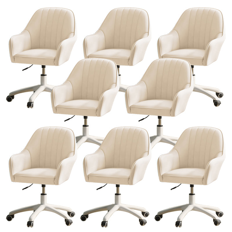 Chaise de bureau moderne chaise de hauteur de siège réglable en cuir sans bras avec roues