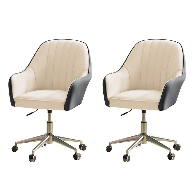 Chaise de bureau moderne chaise de hauteur de siège réglable en cuir sans bras avec roues