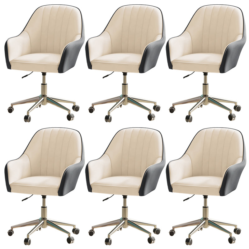 Chaise de bureau moderne chaise de hauteur de siège réglable en cuir sans bras avec roues