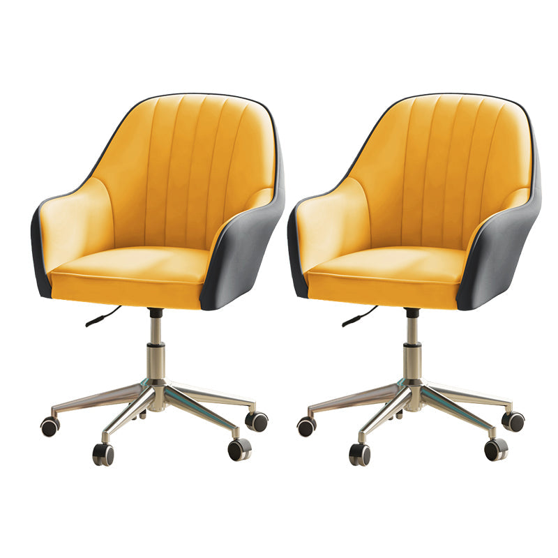 Chaise de bureau moderne chaise de hauteur de siège réglable en cuir sans bras avec roues