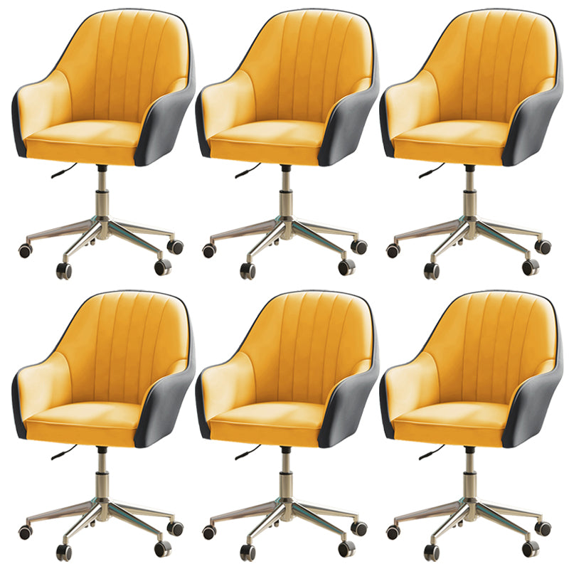 Chaise de bureau moderne chaise de hauteur de siège réglable en cuir sans bras avec roues