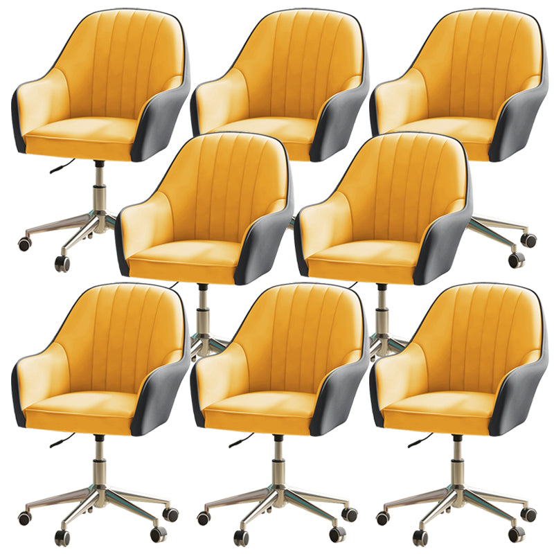 Chaise de bureau moderne chaise de hauteur de siège réglable en cuir sans bras avec roues