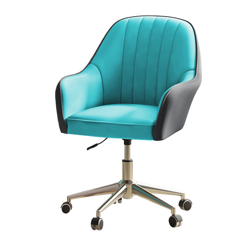 Chaise de bureau moderne chaise de hauteur de siège réglable en cuir sans bras avec roues