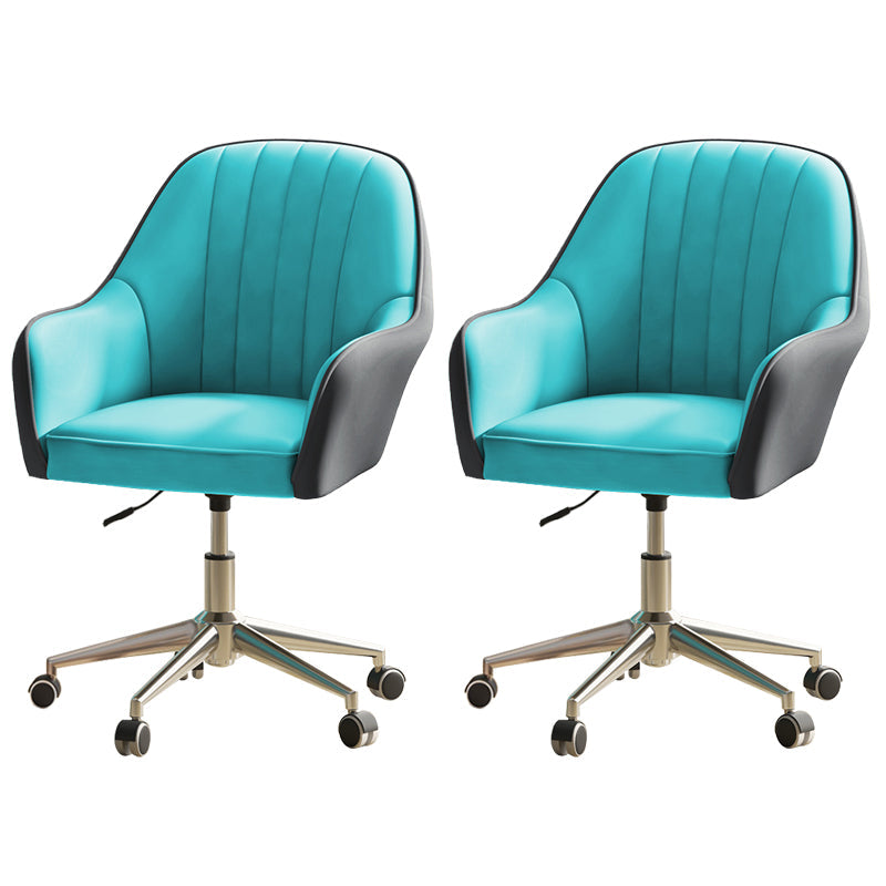 Chaise de bureau moderne chaise de hauteur de siège réglable en cuir sans bras avec roues