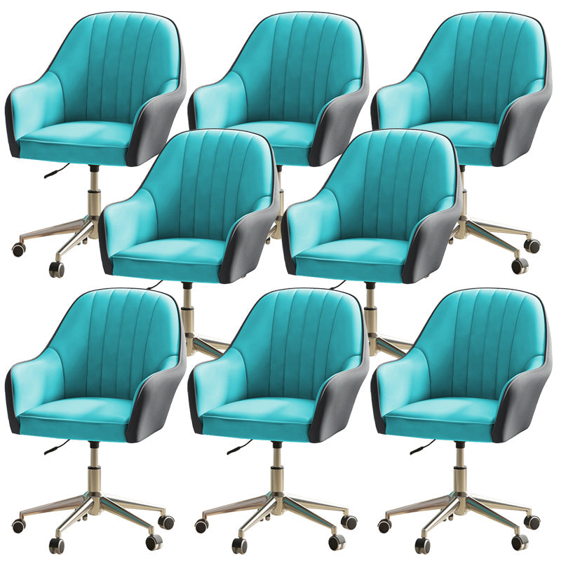 Chaise de bureau moderne chaise de hauteur de siège réglable en cuir sans bras avec roues