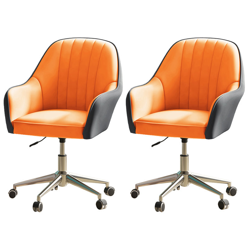 Chaise de bureau moderne chaise de hauteur de siège réglable en cuir sans bras avec roues