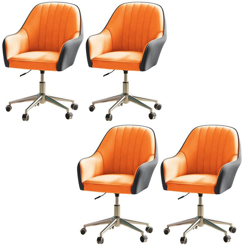 Chaise de bureau moderne chaise de hauteur de siège réglable en cuir sans bras avec roues