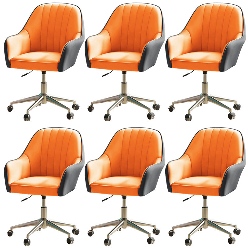 Chaise de bureau moderne chaise de hauteur de siège réglable en cuir sans bras avec roues