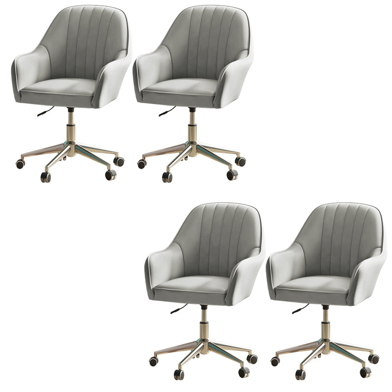 Chaise de bureau moderne chaise de hauteur de siège réglable en cuir sans bras avec roues