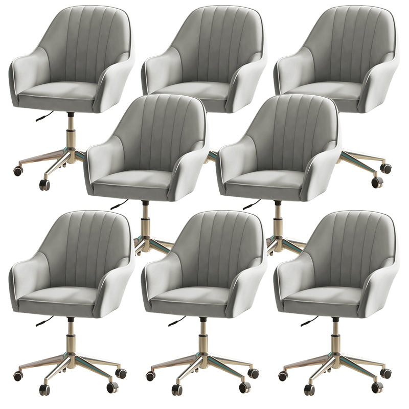 Chaise de bureau moderne chaise de hauteur de siège réglable en cuir sans bras avec roues