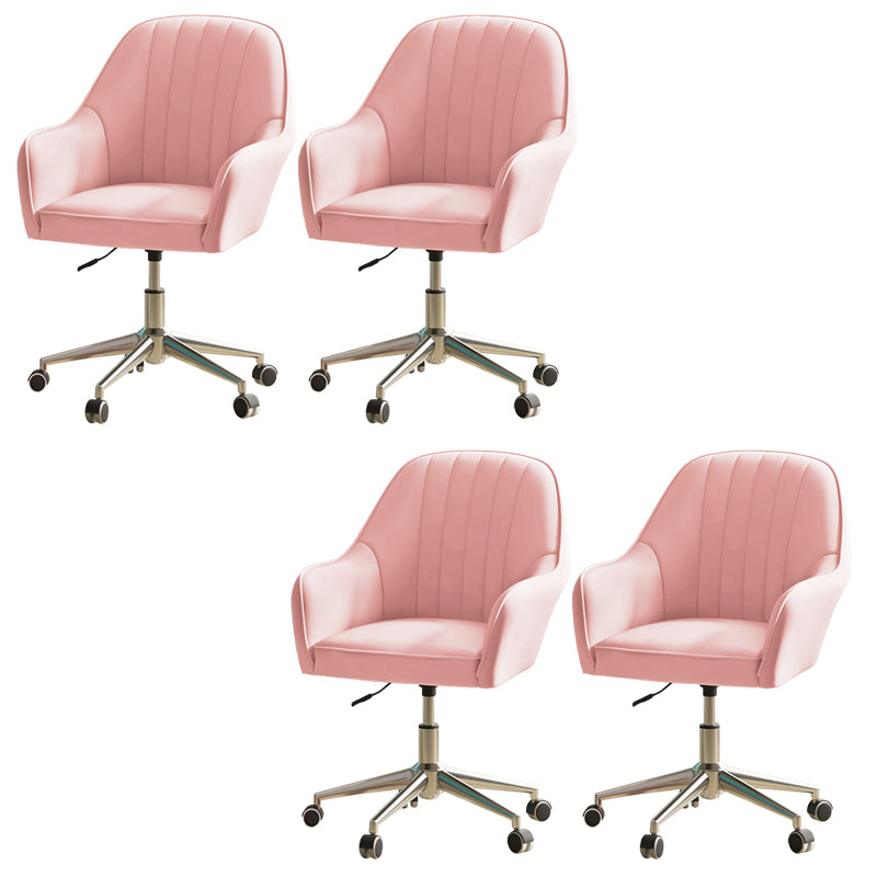 Chaise de bureau moderne chaise de hauteur de siège réglable en cuir sans bras avec roues