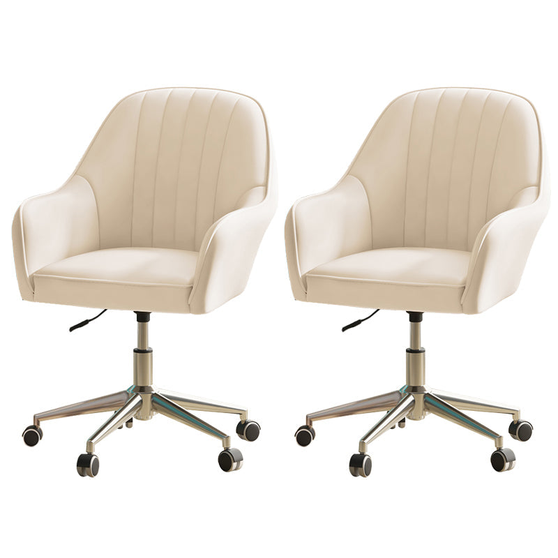 Chaise de bureau moderne chaise de hauteur de siège réglable en cuir sans bras avec roues