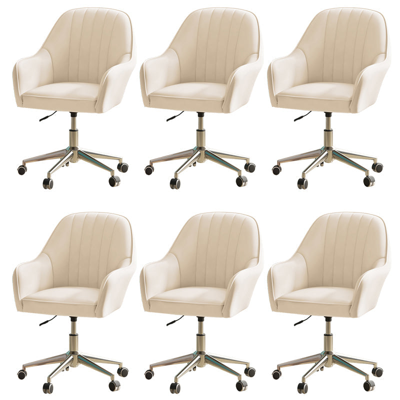 Chaise de bureau moderne chaise de hauteur de siège réglable en cuir sans bras avec roues