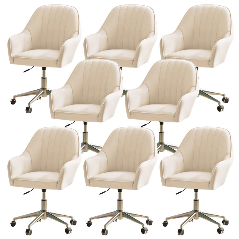 Chaise de bureau moderne chaise de hauteur de siège réglable en cuir sans bras avec roues