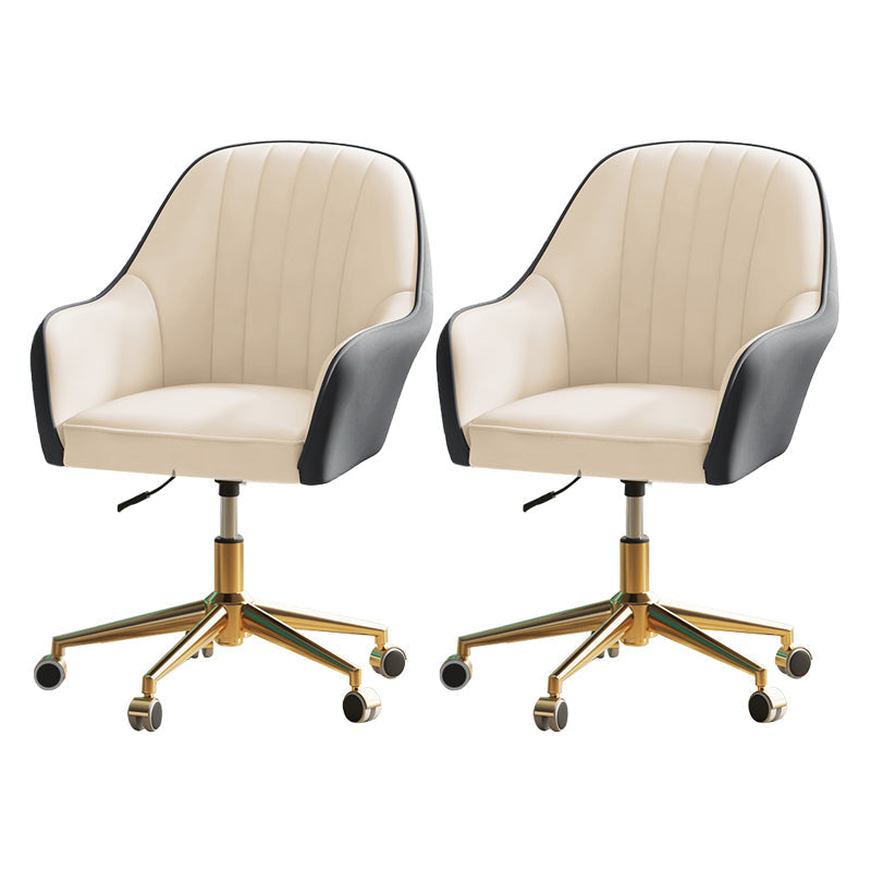 Chaise de bureau moderne chaise de hauteur de siège réglable en cuir sans bras avec roues