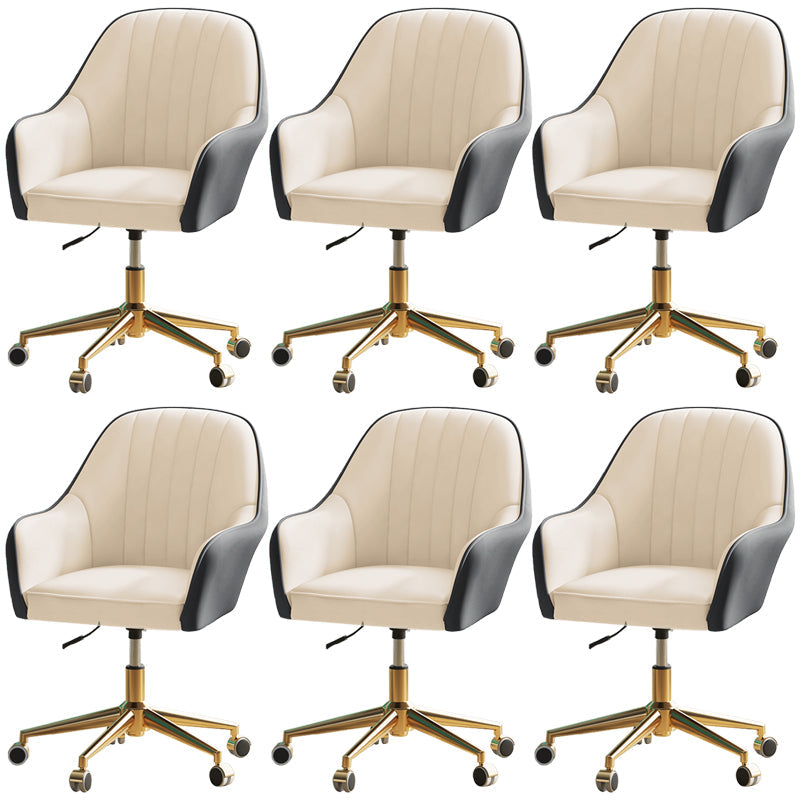 Chaise de bureau moderne chaise de hauteur de siège réglable en cuir sans bras avec roues