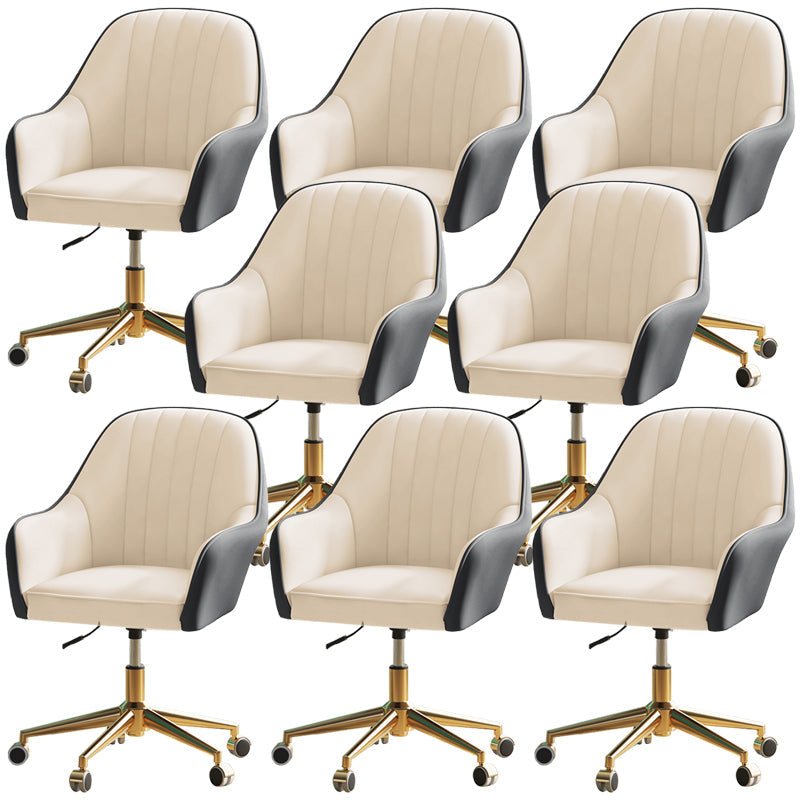 Chaise de bureau moderne chaise de hauteur de siège réglable en cuir sans bras avec roues