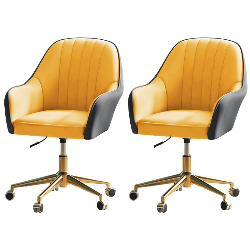 Chaise de bureau moderne chaise de hauteur de siège réglable en cuir sans bras avec roues