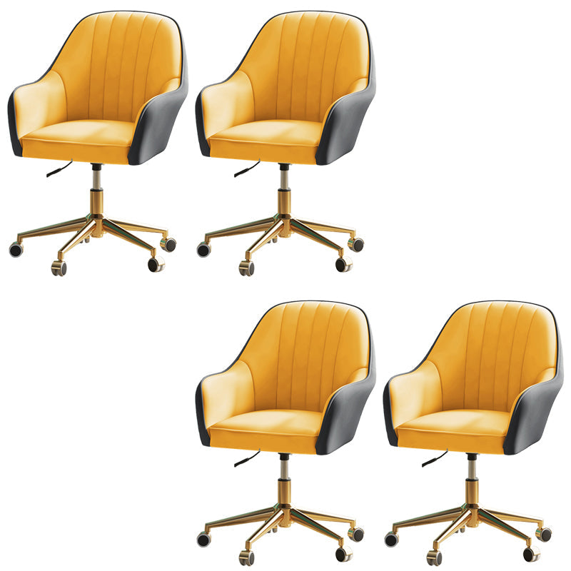 Chaise de bureau moderne chaise de hauteur de siège réglable en cuir sans bras avec roues