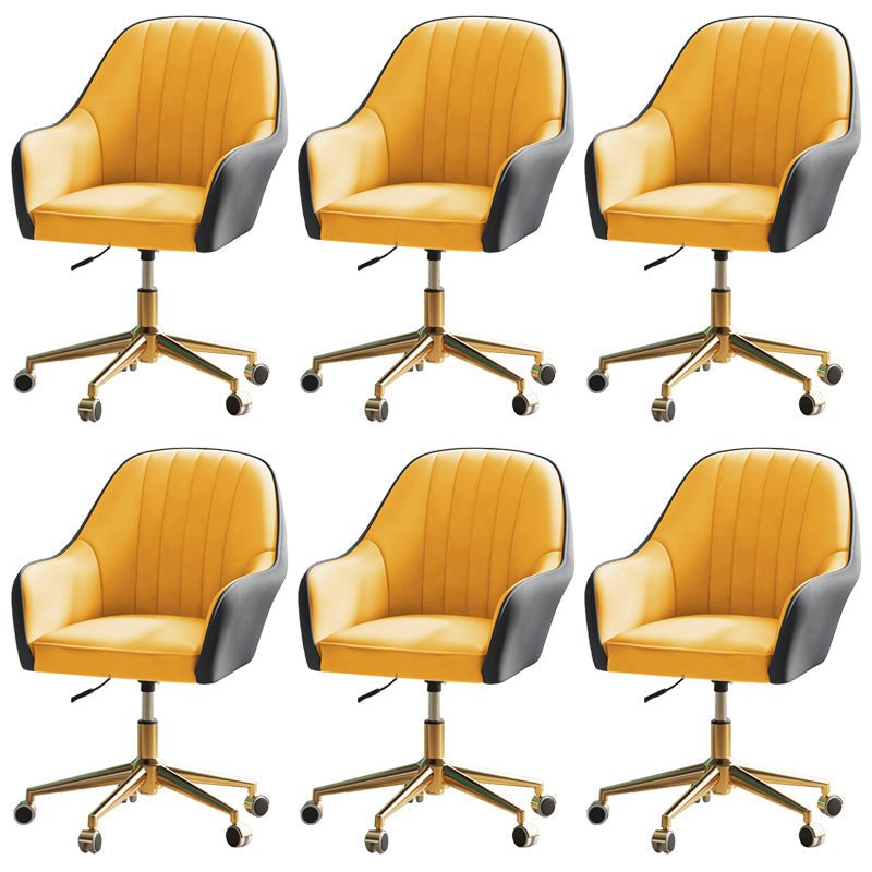 Chaise de bureau moderne chaise de hauteur de siège réglable en cuir sans bras avec roues