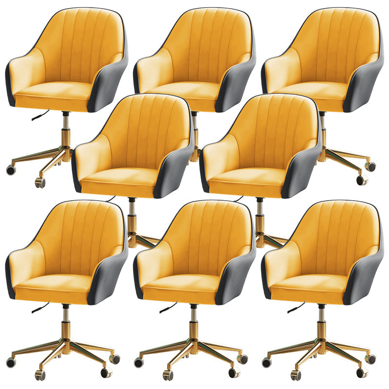 Chaise de bureau moderne chaise de hauteur de siège réglable en cuir sans bras avec roues