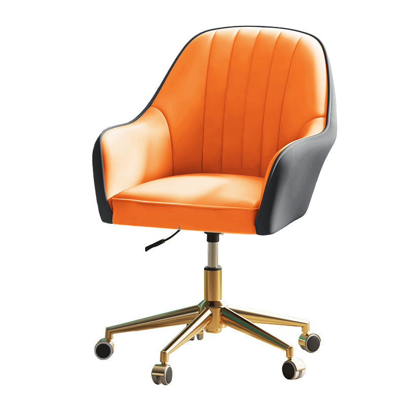 Chaise de bureau moderne chaise de hauteur de siège réglable en cuir sans bras avec roues