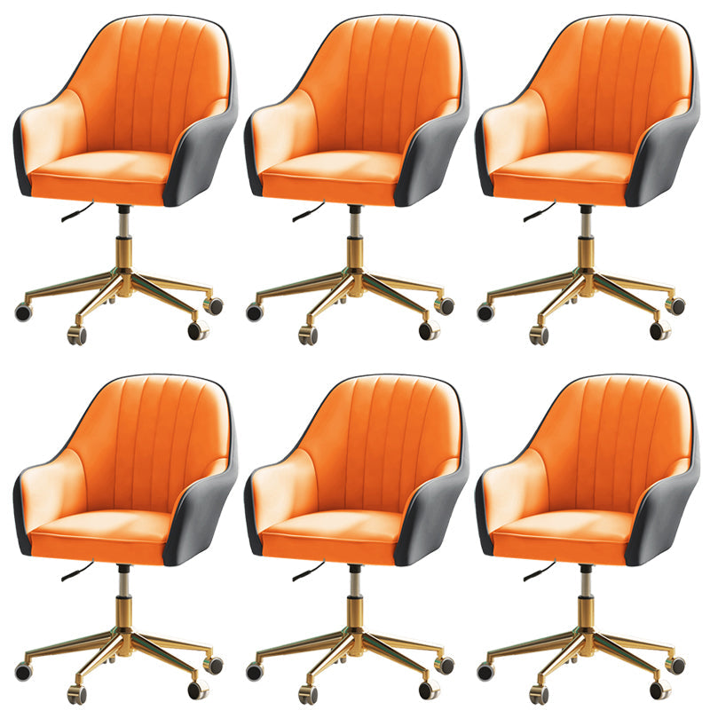 Chaise de bureau moderne chaise de hauteur de siège réglable en cuir sans bras avec roues