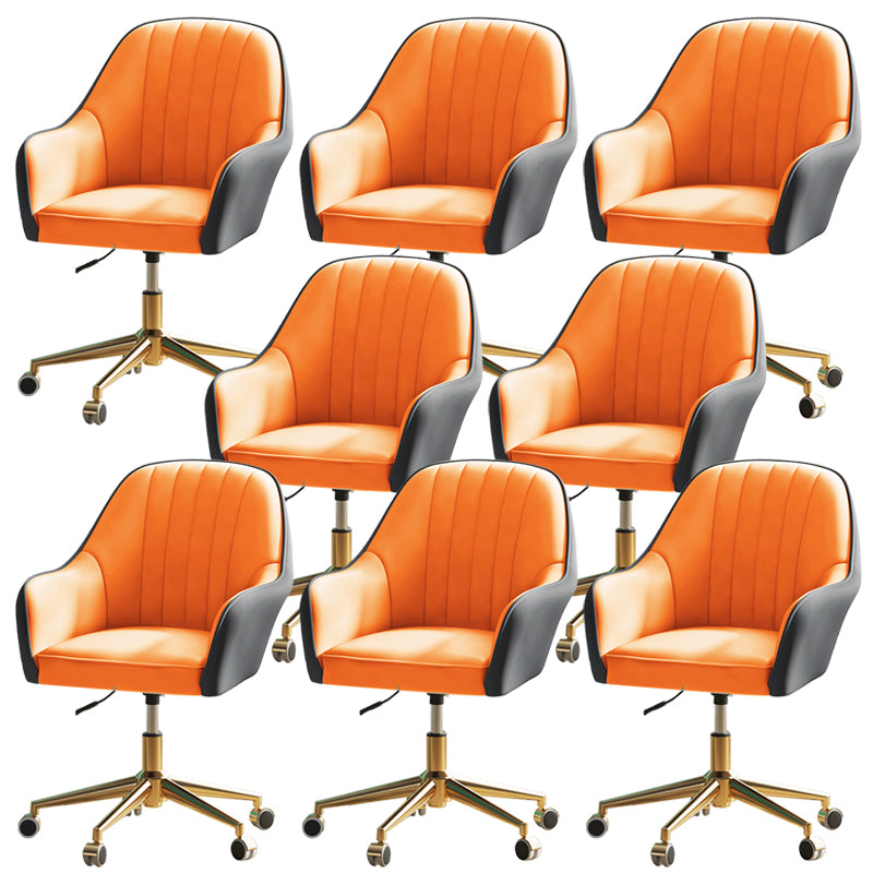 Chaise de bureau moderne chaise de hauteur de siège réglable en cuir sans bras avec roues