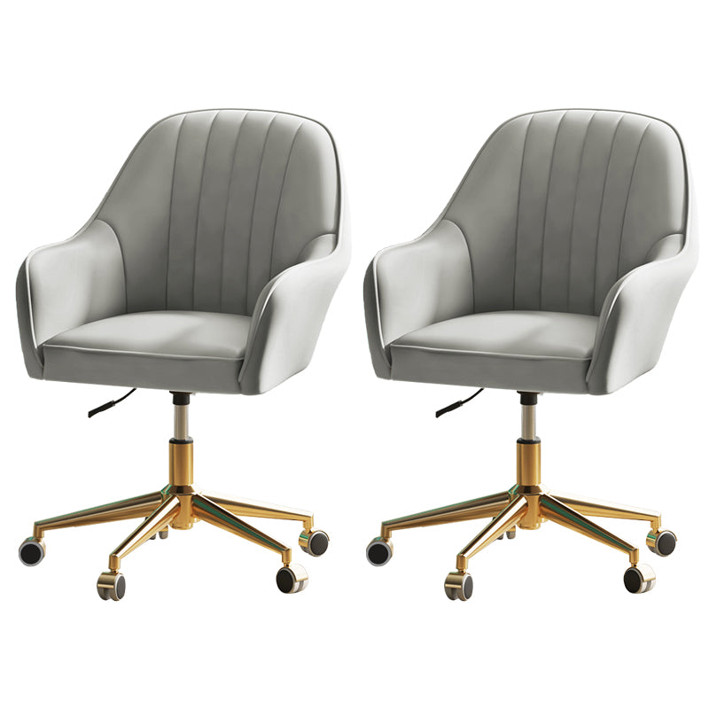 Chaise de bureau moderne chaise de hauteur de siège réglable en cuir sans bras avec roues